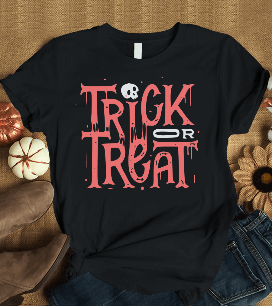Trick Or Treat Skull Halloween T-Shirt