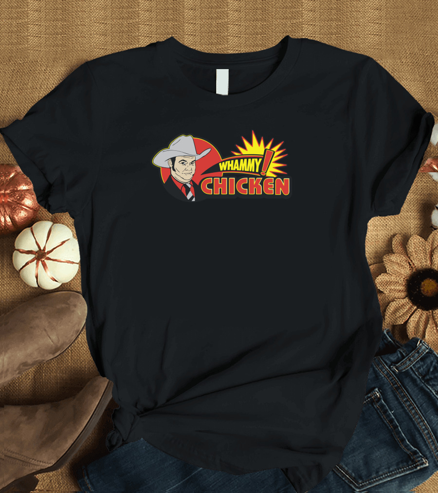 Whammy Chicken Cowboy Logo with Starburst Background T-Shirt