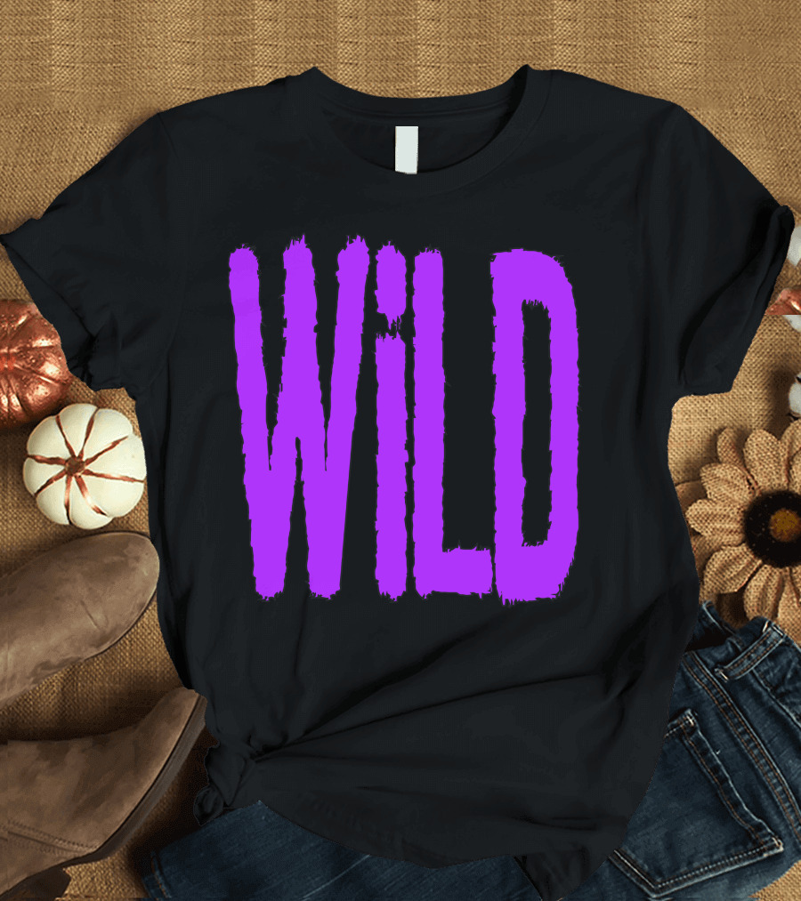 WILD Bold Rugged Purple Text T-Shirt
