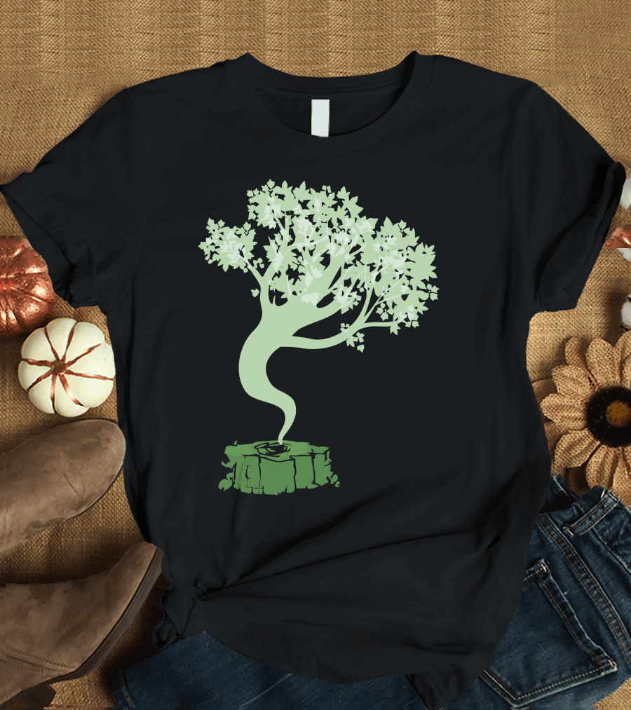 Saw A Ghost Tree Spirit Stump Specter T-Shirt