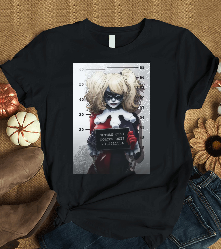 Gotham City Police Dept Harley Quinn Mugshot 2312411584 T-Shirt