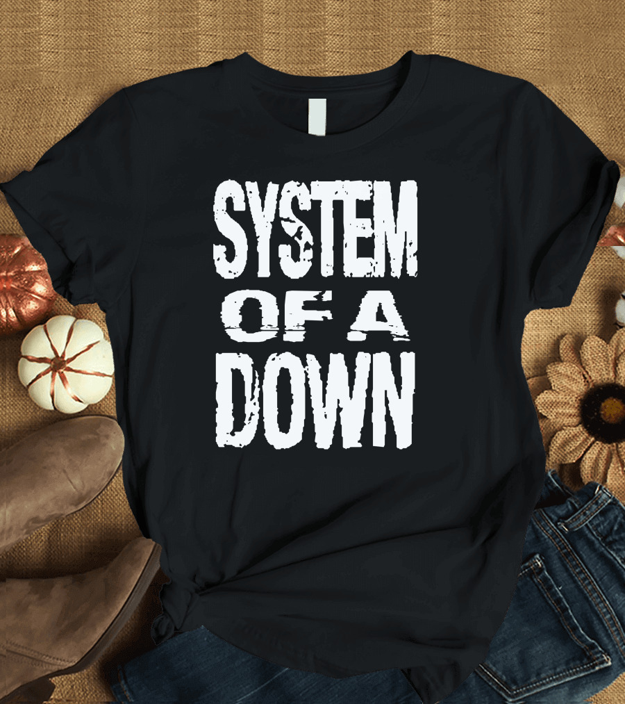 System Of A Down SOAD Iconic Band Name Typographic T-Shirt