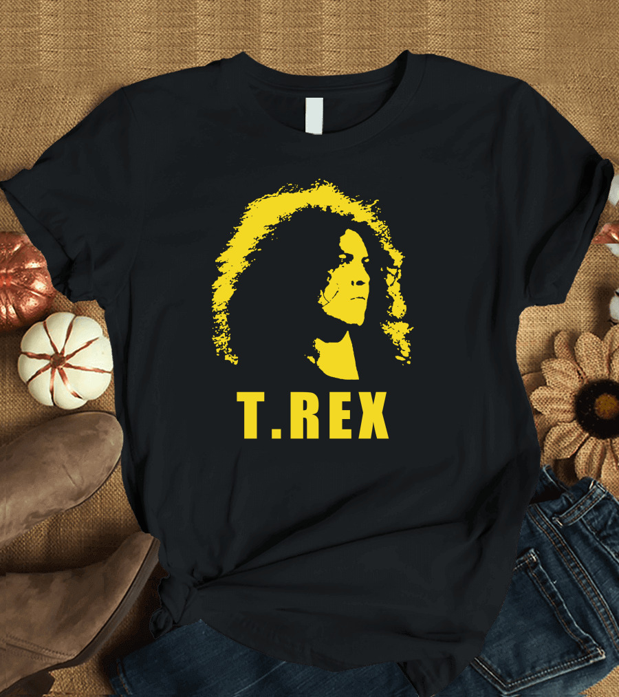 T. Rex Mark Bolan Glam Rock Legend Iconic Yellow T-Shirt