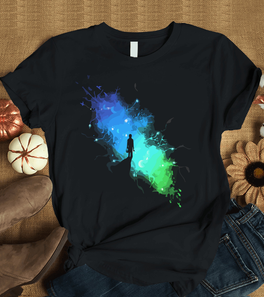 The Birthplace Of Inspiration Silhouette in Cosmic Color Burst T-Shirt
