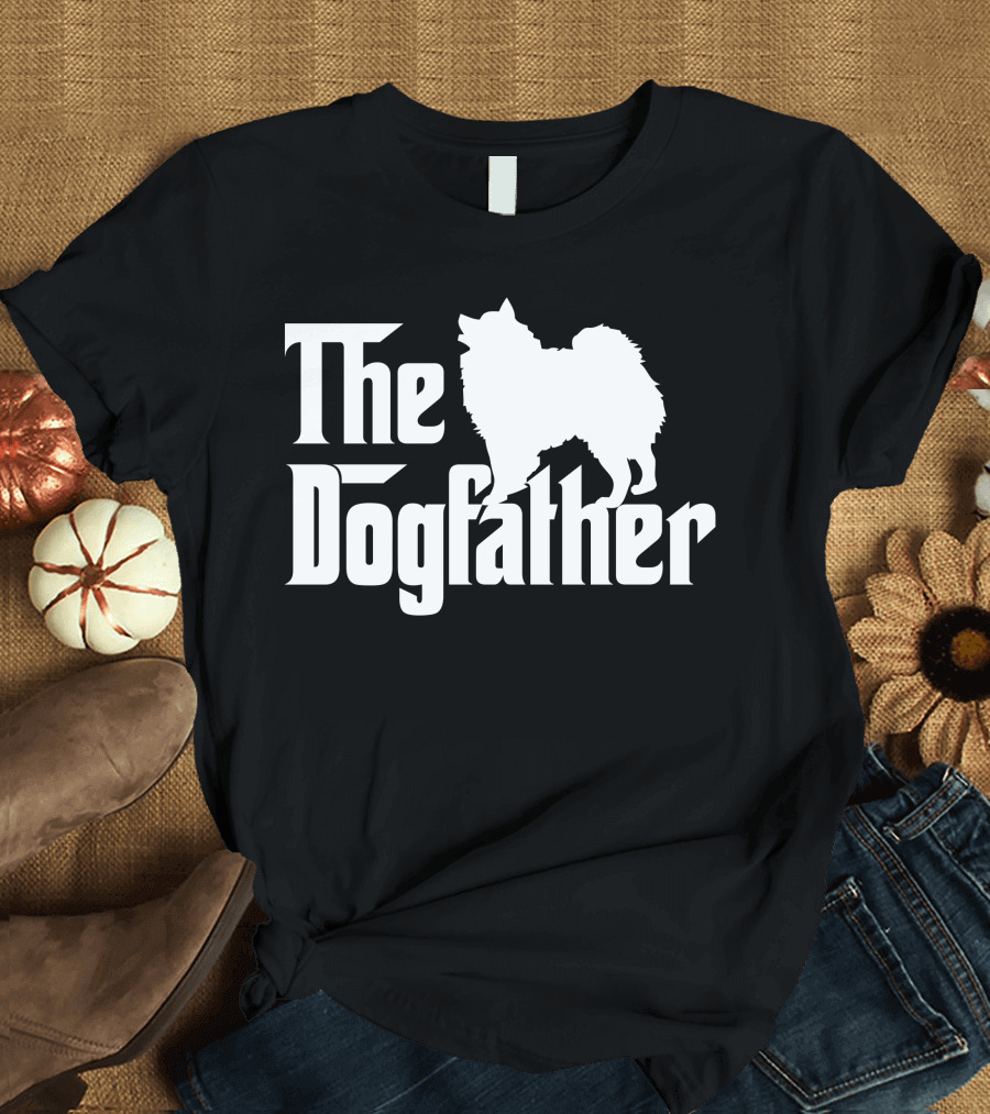 The Dogfather White American Eskimo Dog Silhouette Iconic T-Shirt