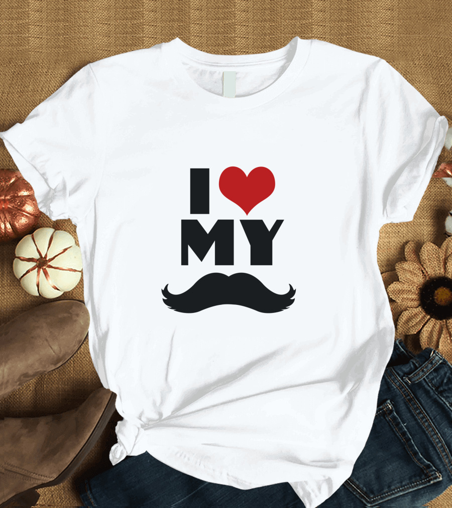 I Heart My Moustache Iconic Love T-Shirt