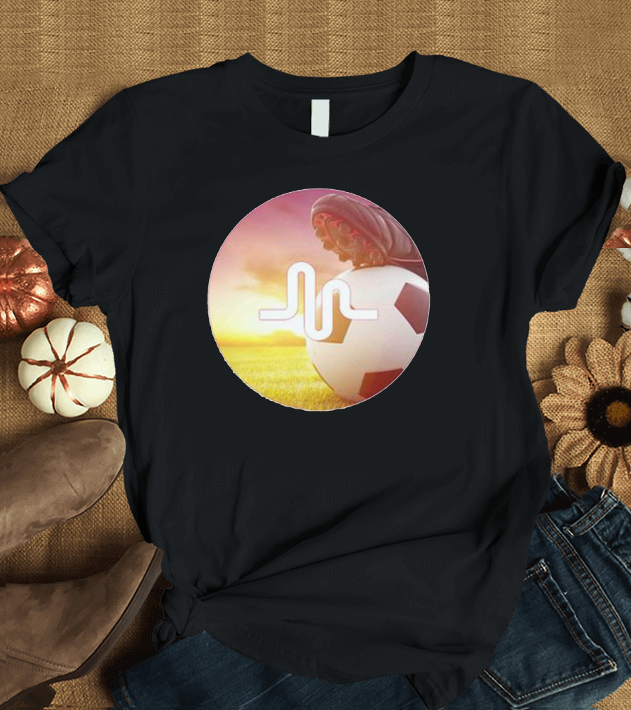 Musically Soccer Harmony Football Sunrise Scene T-Shirt
