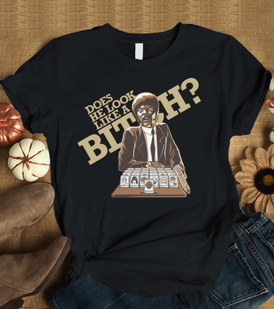 Pulp Fiction Does He Look Like a Bitch Card Scene T-Shirt