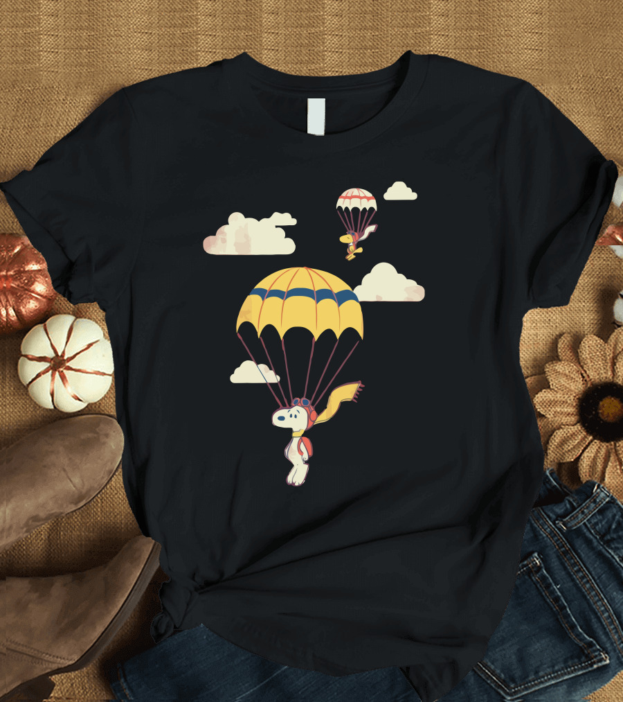 Snoopy and Woodstock Parachuting Adventure T-Shirt