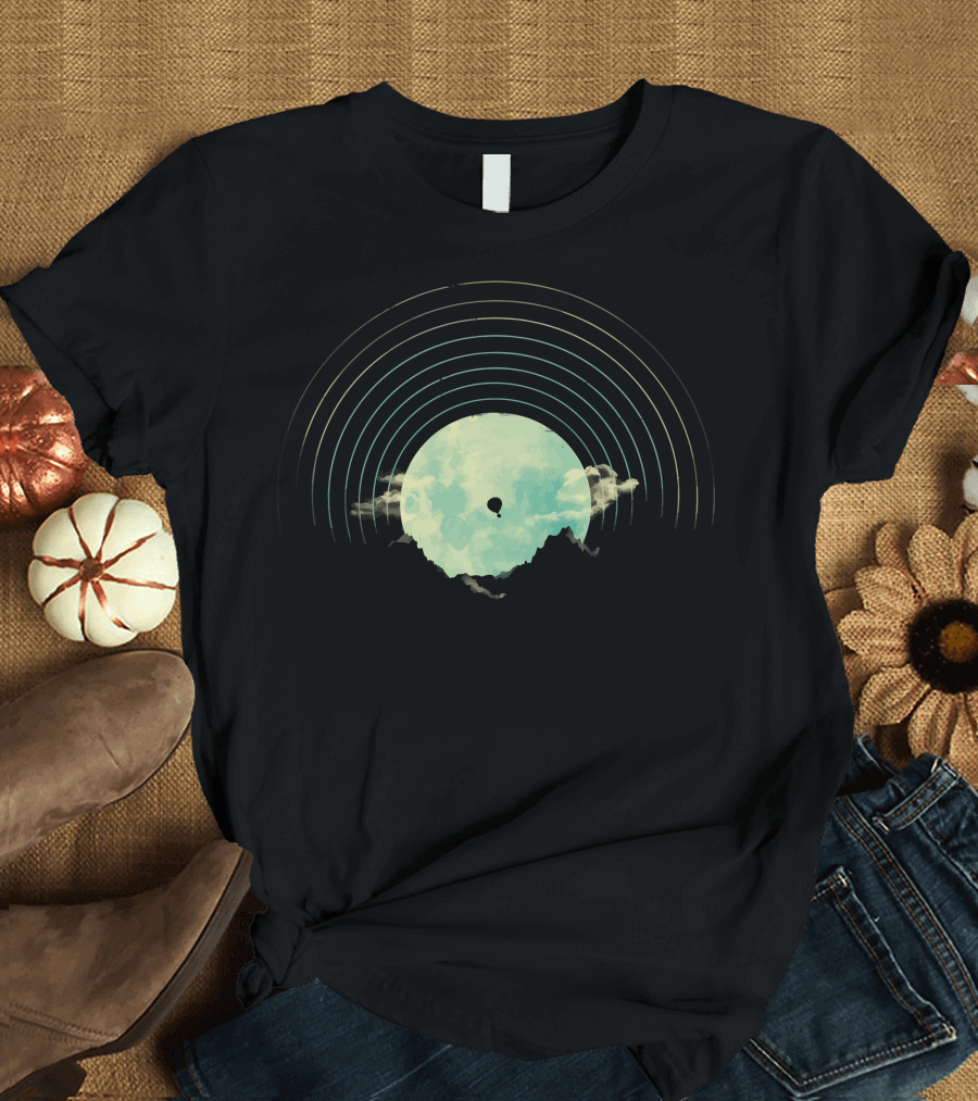 Soundtrack To A Peaceful Night Vinyl Sky Cloud Record T-Shirt