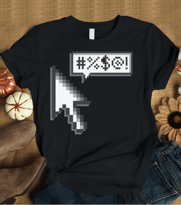 T-Shirt: The Curser Pixelated Cursor with Speech Bubble Symbols T-Shirt The Curser Pixelated Cursor with Speech Bubble Symbols T-Shirt
