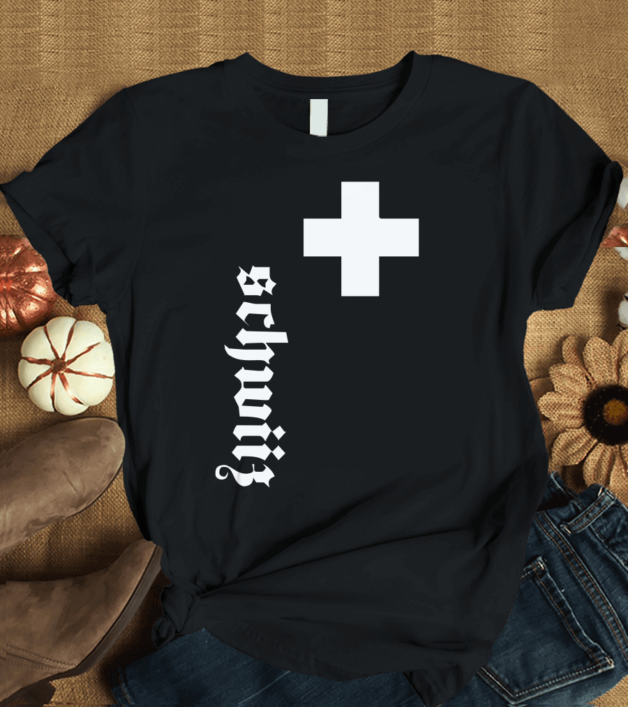Fan Swiss Cross Schweiz Vertical Gothic Switzerland New T-Shirt