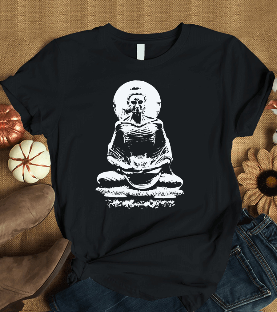 Fasting Buddha Meditation Silhouette with Halo T-Shirt