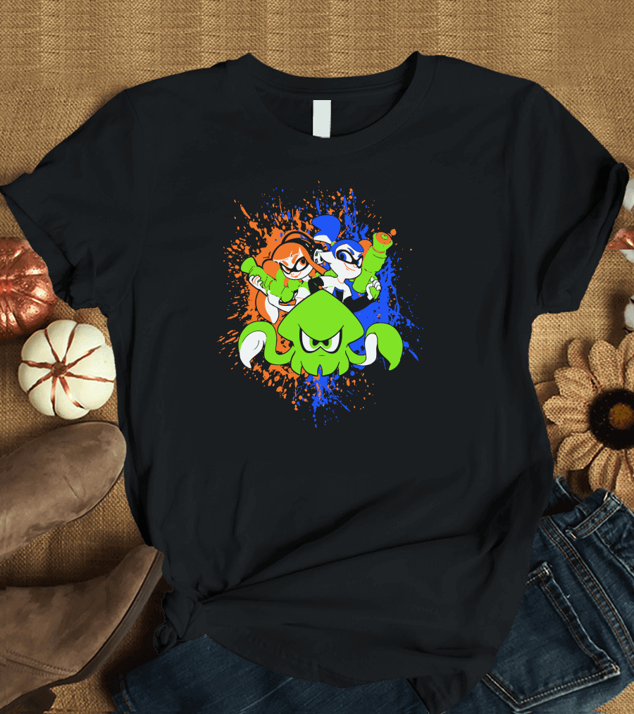 Splatoon Ink Your Turf Battle Squid and Inklings T-Shirt