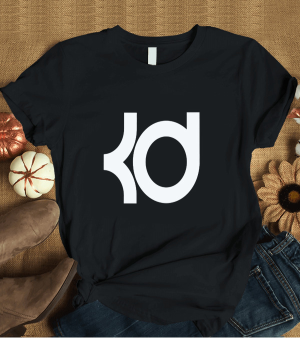 T-Shirt: Kevin Durant KD Black Background White T-Shirt Kevin Durant KD Black Background White T-Shirt