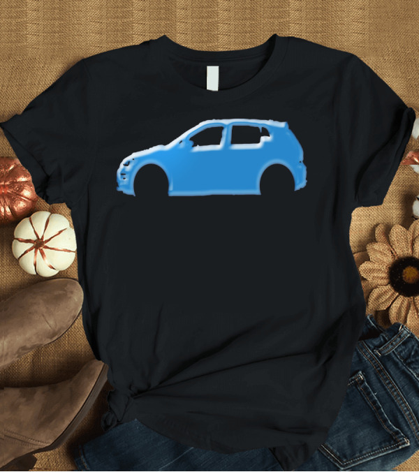 T-Shirt: Blue Hatchback Car T-Shirt Blue Hatchback Car T-Shirt