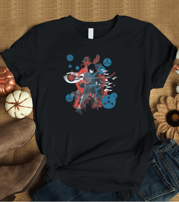 T-Shirt: Curse Of The Leaf Shadow Warrior with Red Swirls and Blue Orbs T-Shirt Curse Of The Leaf Shadow Warrior with Red Swirls and Blue Orbs T-Shirt