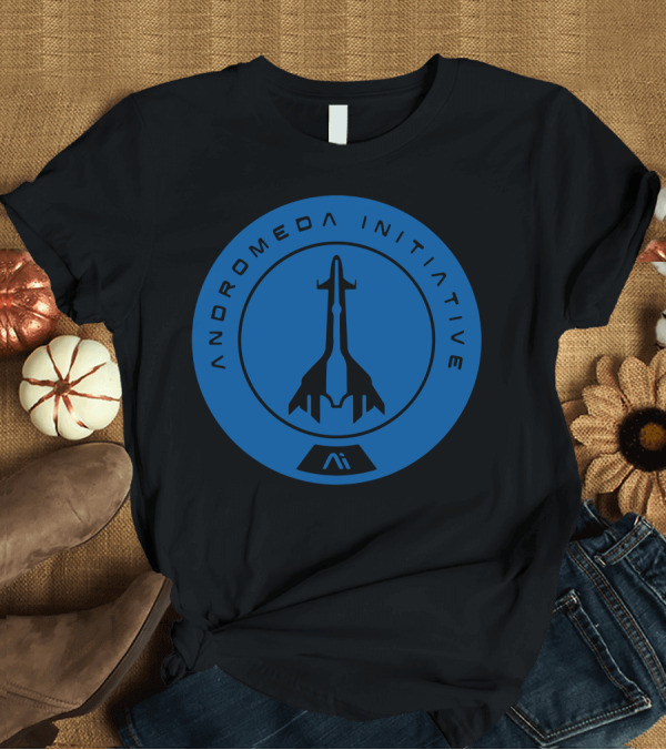 T-Shirt: Andromeda Initiative Ai Logo with Spacecraft Emblem T-Shirt Andromeda Initiative Ai Logo with Spacecraft Emblem T-Shirt