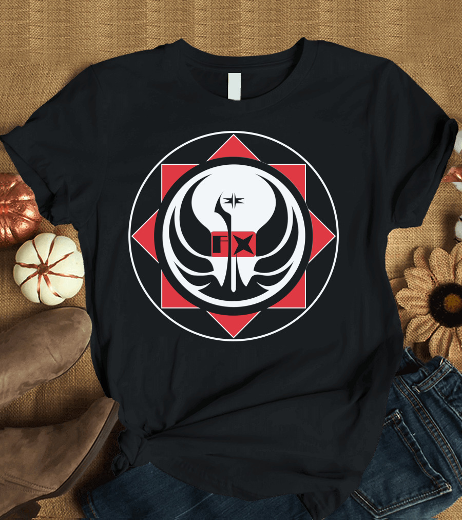 Atrs Color Star Wars Mandalorian Jedi Symbol FX Starbird Emblem T-Shirt