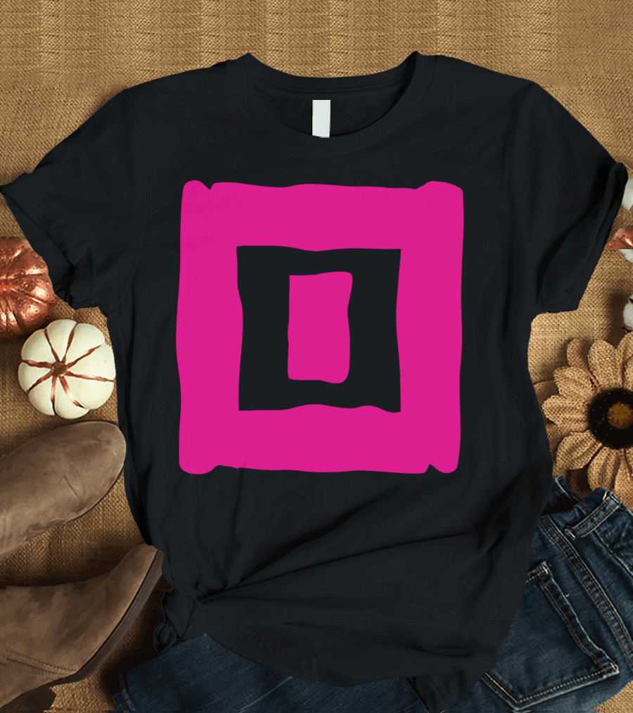 Couples Pink Spiral Square Geometric T-Shirt