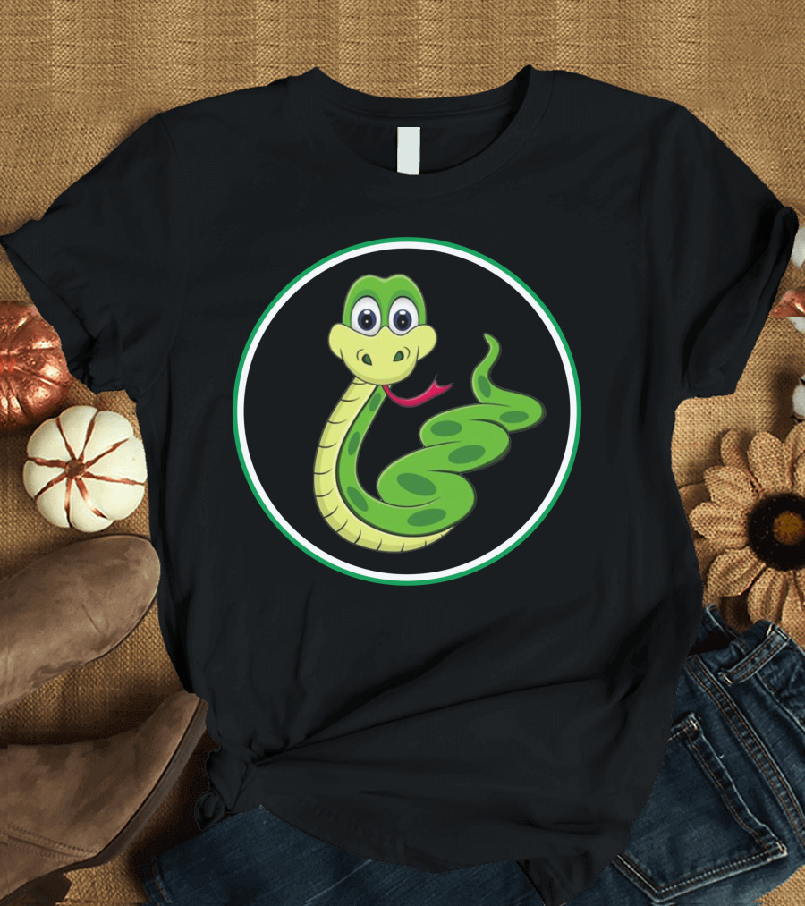 Cute Cartoon Snake with Big Eyes T-Shirt