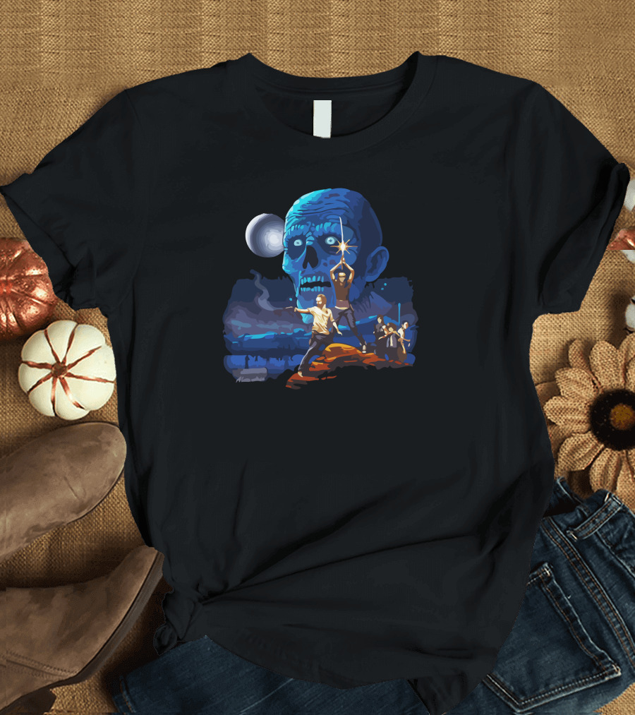 Dead Wars Zombie Space Adventure Battle Scene T-Shirt