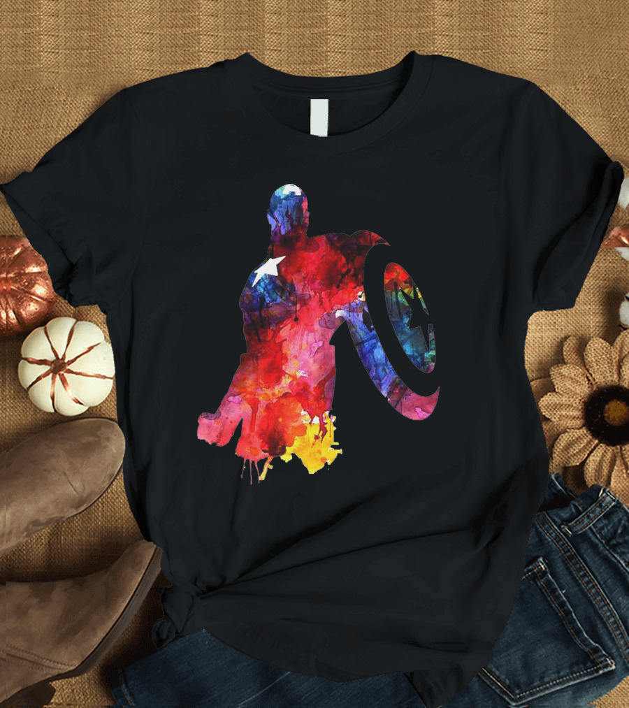 Full Color Hero Silhouette Shield T-Shirt