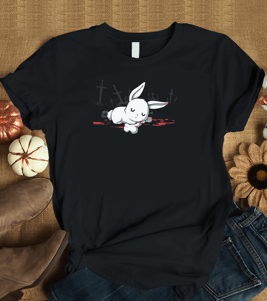 Harmless Little Bunny Sleeping in a Bloodstained Graveyard T-Shirt