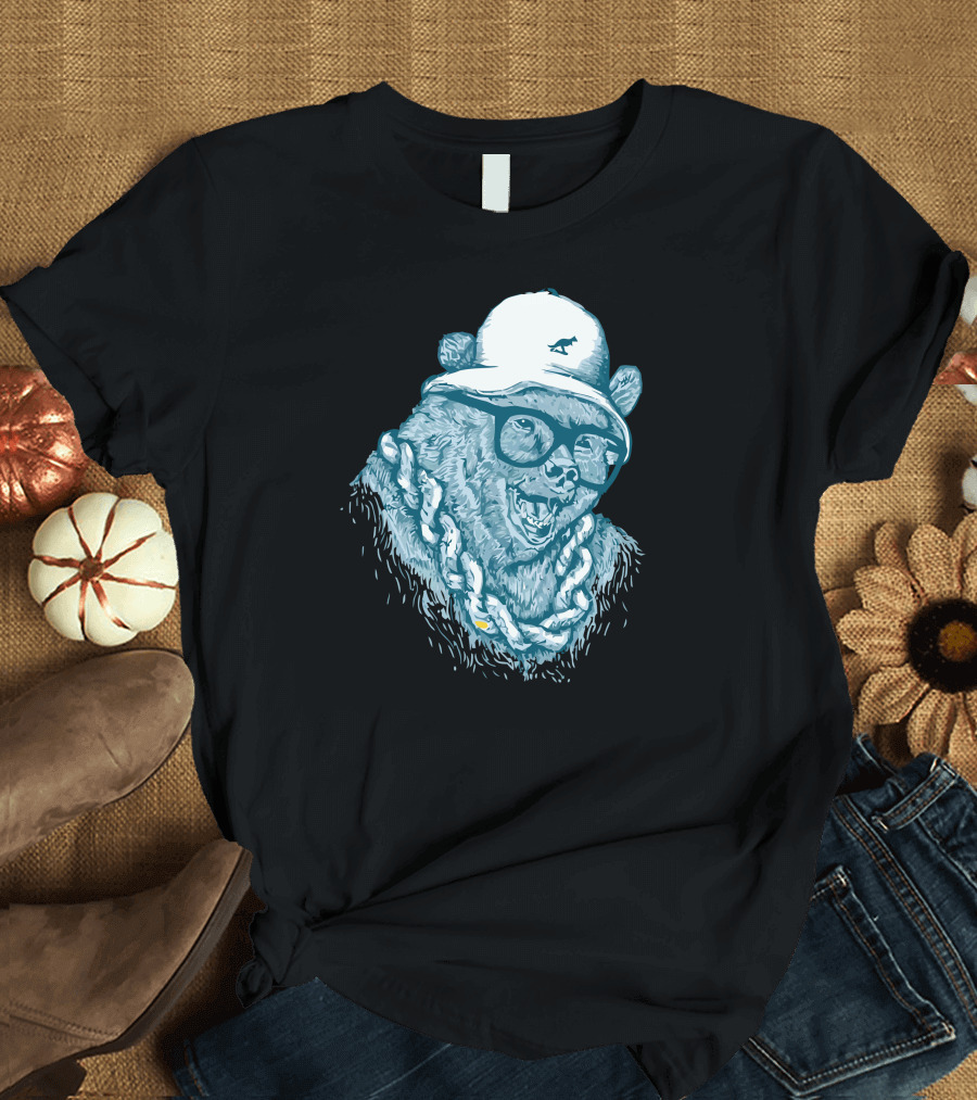 Hip Hop Hibernation Bear with Glasses and Chain T-Shirt