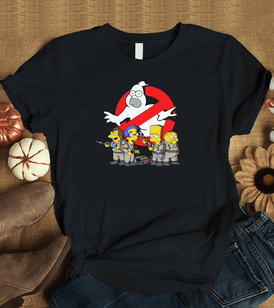 The Simpsons Ghostbusters Crossover with Homer and Bart Simpson T-Shirt