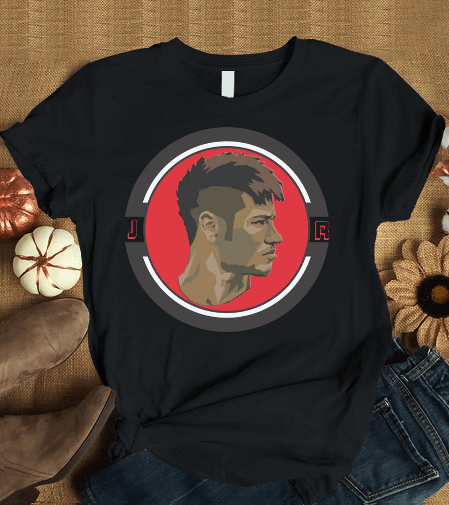 Jr Neymar Profile Graphic on Red Circle T-Shirt