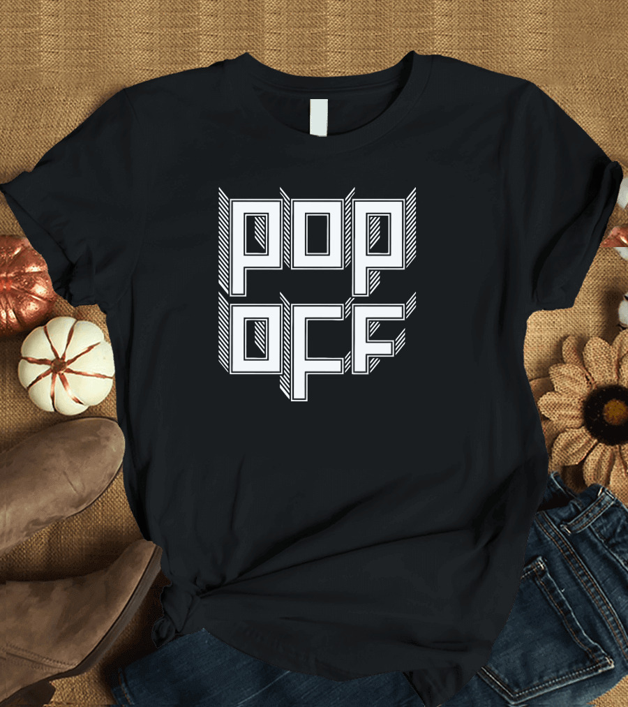 Pop Off 3D Block Text Square T-Shirt