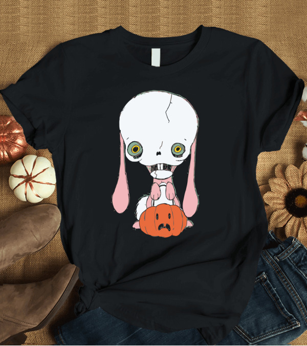 T-Shirt: Skull Bunny with Pumpkin Head T-Shirt Skull Bunny with Pumpkin Head T-Shirt