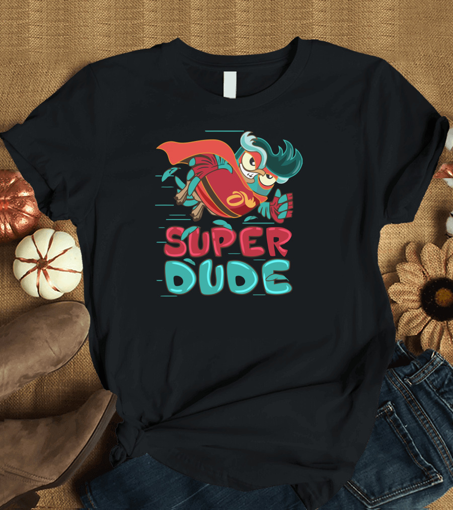 Super Dude Flying Owl Superhero Adventure T-Shirt