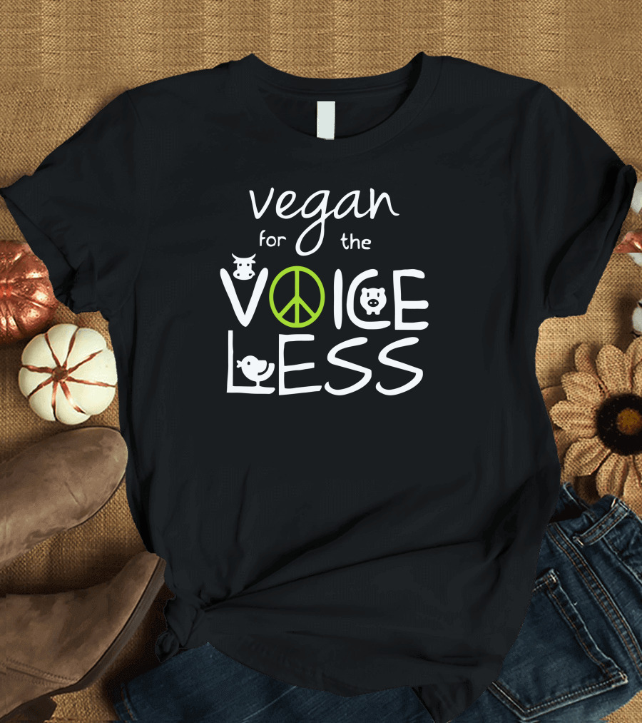 Vegan For The Voiceless Peace Cow Pig Bird T-Shirt
