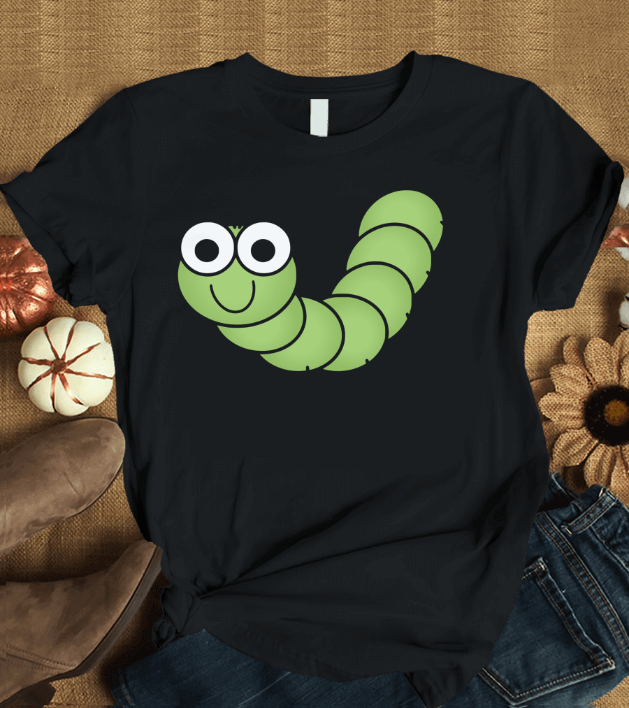 Happy Green Caterpillar Smile T-Shirt