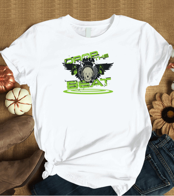 T-Shirt: Drop The Beat Skull Headphones Speakers T-Shirt Drop The Beat Skull Headphones Speakers T-Shirt