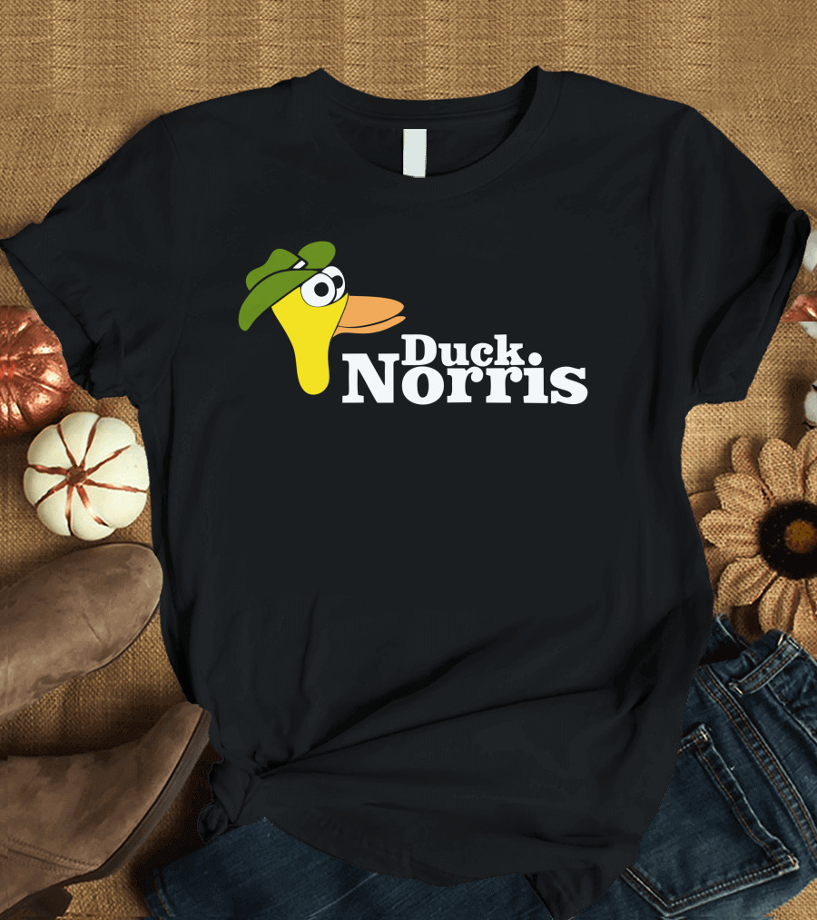 Chuck Norris Parody Duck Wearing Green Hat T-Shirt