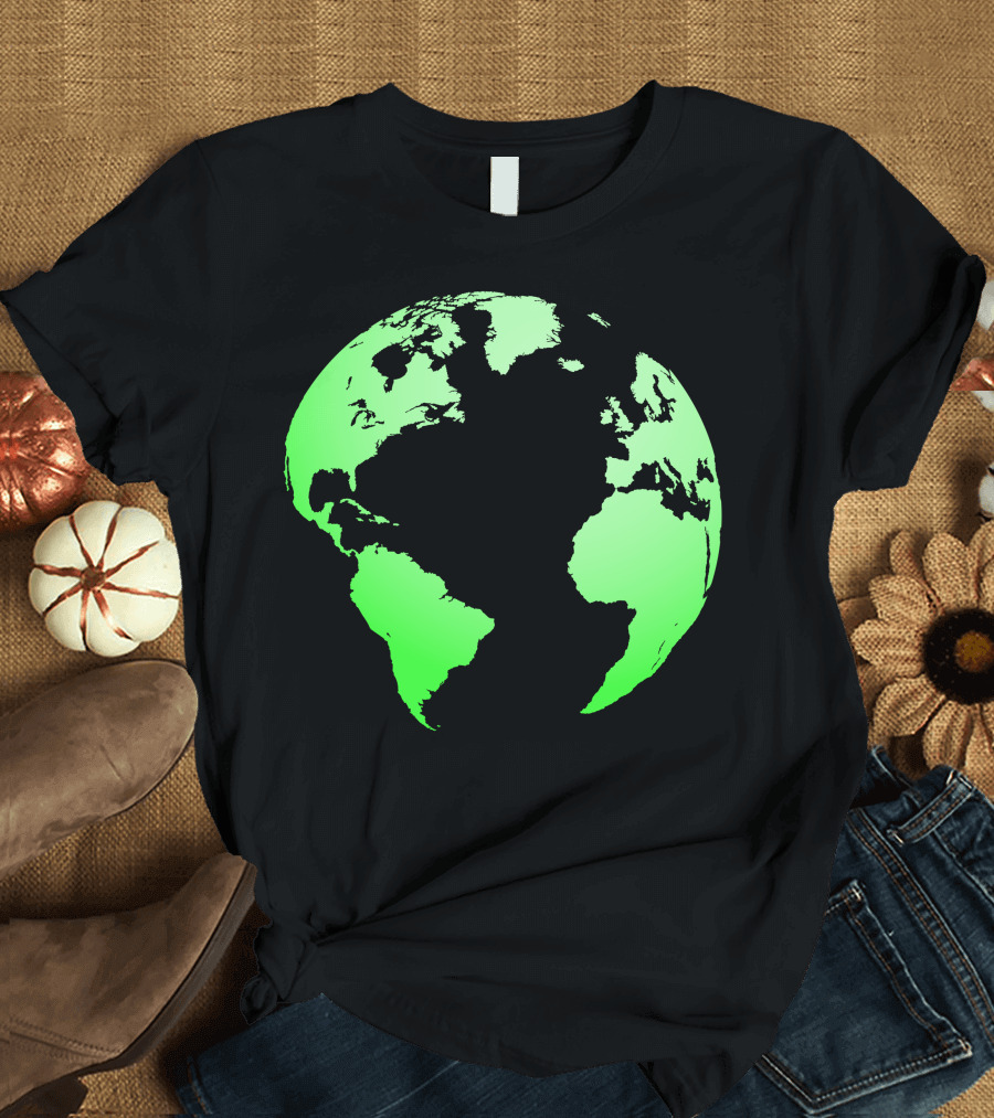 Earth Themed Green Globe T-Shirt
