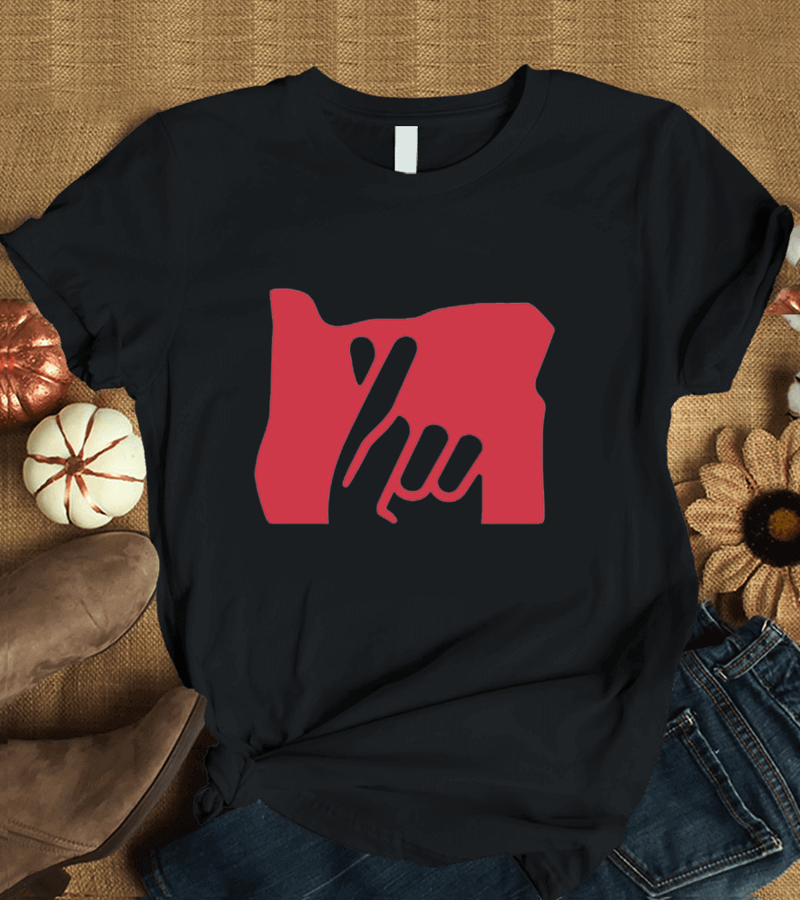 Hand Love Oregon Shape T-Shirt