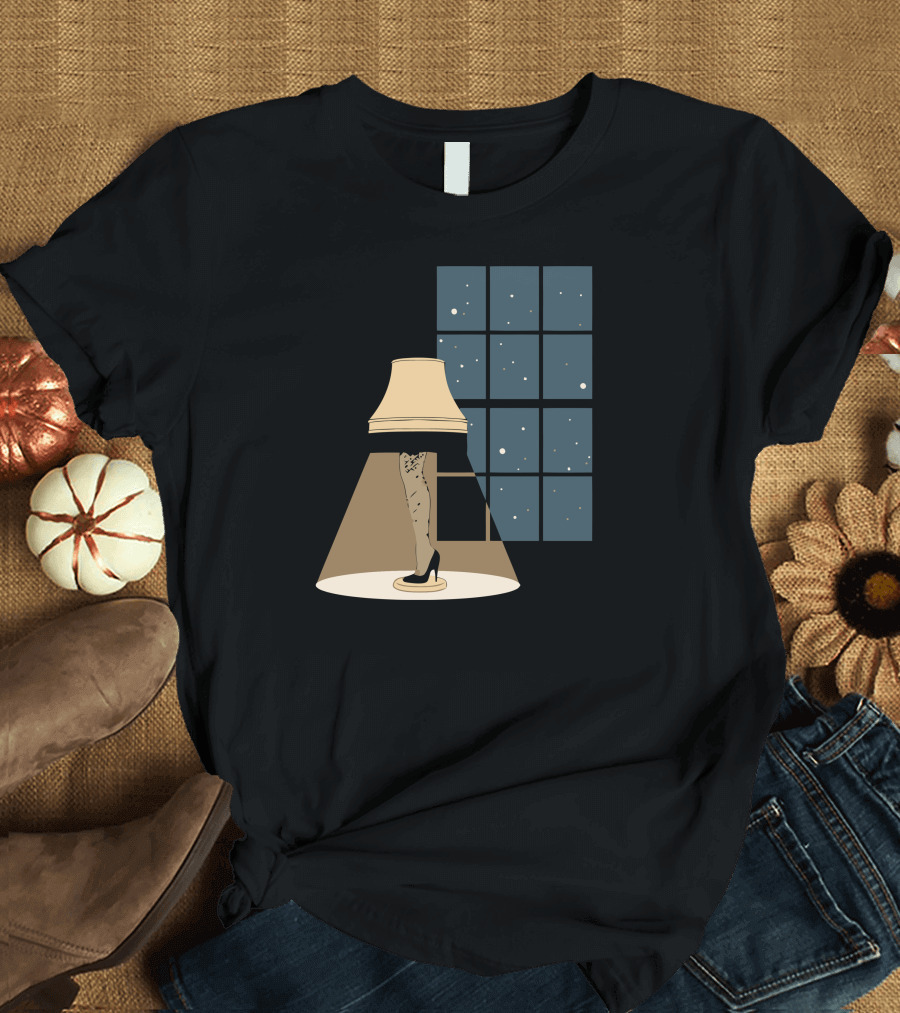 A Christmas Story Iconic Leg Lamp in Window Scene T-Shirt