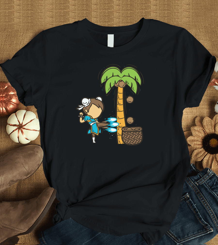 Part Time Job Coconut Farm Fighter Kicking Coconuts T-Shirt