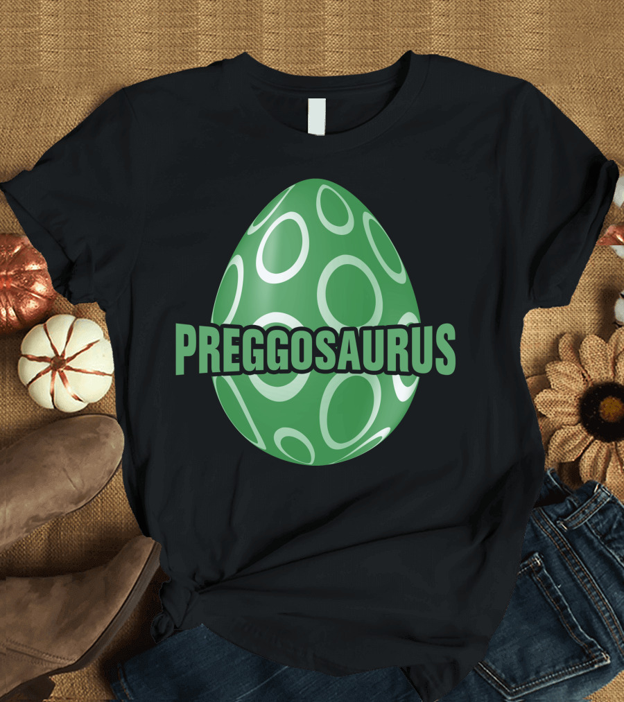 Preggosaurus Dinosaur Egg Green T-Shirt