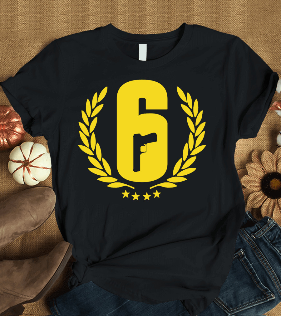 Rainbow Six Siege Yellow Gun Laurel 6 Stars T-Shirt
