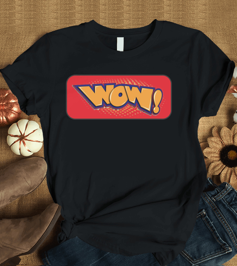 WOW Comic Style Bold Pop Art Text T-Shirt
