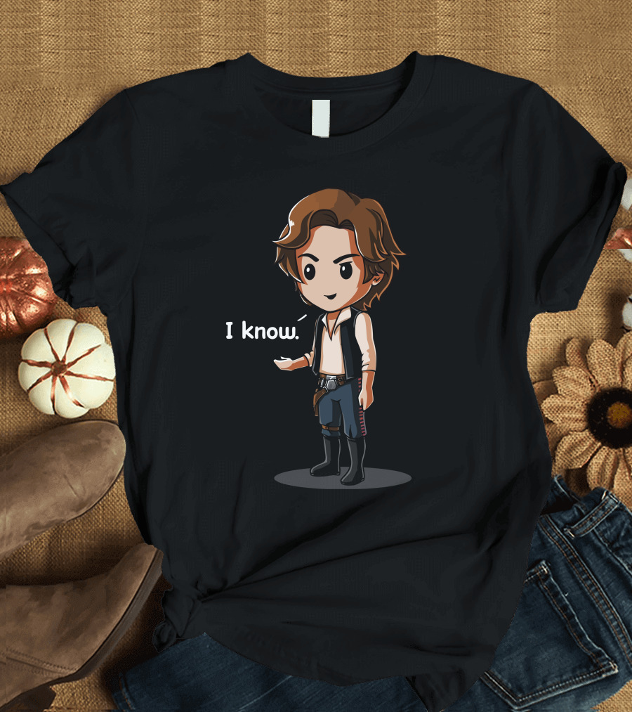 I Know Han Solo Chibi Style Star Wars Iconic Phrase T-Shirt