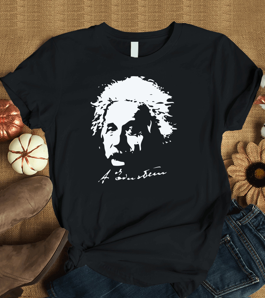 Albert Einstein Signature Black White T-Shirt