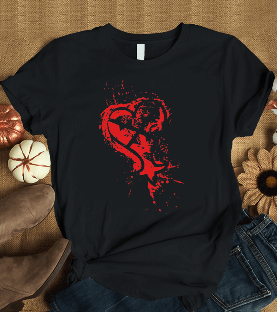 Heartless Splatter Symbol Red Paint Splatters T-Shirt