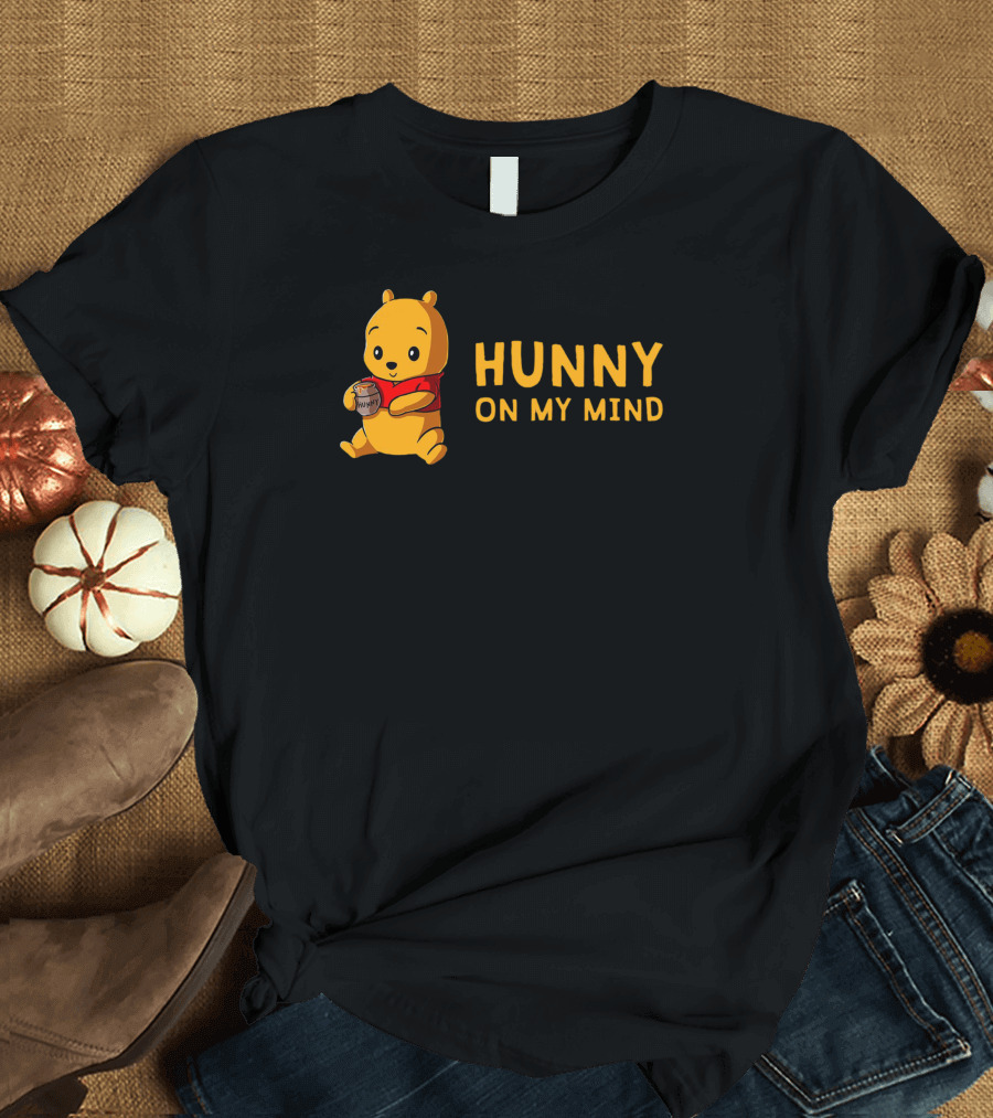 Hunny On My Mind Cute Bear with Honey Jar T-Shirt