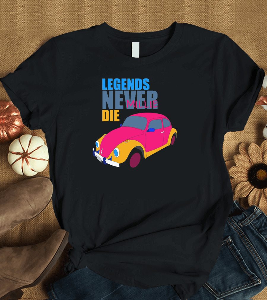 Legends Never Die Millie Beetle Vibrant Car T-Shirt